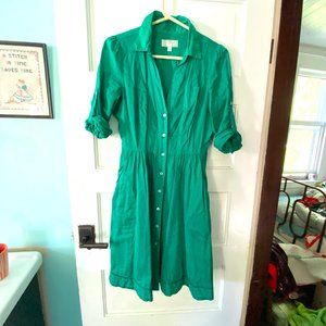 Moulinette Soeurs Reed Shirt Dress in Green 6